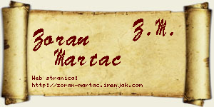 Zoran Martać vizit kartica